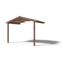 Avant-toit en bois 3x2m pour le chalet de jardin 3m, traité, marron