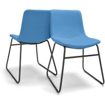 Frankystar - tokio - Juego de 2 sillas de lino y metal de dise omoderno. Juego de 2 sillas para comedor, oficina, estudio. Color azul Dodger