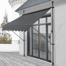 Toldo articulado con armazón - Gris - 250 x 118 x 205-300 cm - enrollable [ Pro.tec