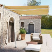 Furniture Limited - Toldo de pie retráctil manual amarillo y