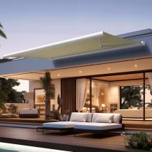 Intersun - Toldo cofre formentor 2,50x1,50 m (Motorizada con Interruptor - Blanco satinado RAL9010 - Crudo)