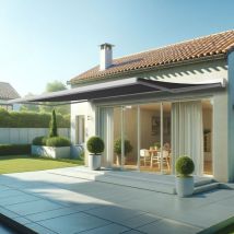 Intersun - Toldo cofre gata 6,00x3,50 m (Motorizada con mando a distancia + Maniobra manual de emergencia (manivela) - Blanco satinado RAL9010 - Gris