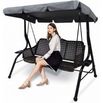Toldo de repuesto para columpio de jardín, toldo universal para columpio de jardín exterior, toldo impermeable con protección UV (gris, L)