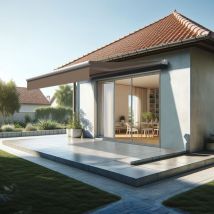 Intersun - Toldo logia palos 3,00x2,00 m (Motorizada con Interruptor - Blanco satinado RAL9010 - Topo)