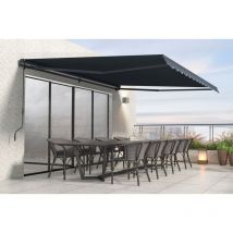 Cazeboo - Toldo Monobloque Vecchio 4m X 3m - Lona Premium De 320 G/m² Gris