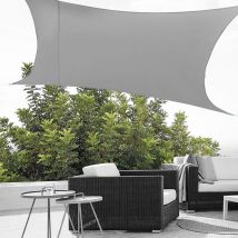 [en.casa] - Toldo vela de Sombra para jardín - Sombrilla - Parasol - Repelente al agua rectangular 3m x 4m gris claro