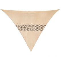 Lolahome - Toldo Vela de sombreo Maori Bordado Natural de Tela hdpe de 3x3x3 Metros -