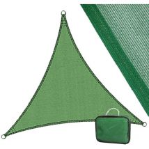 Lolahome - Toldo Vela de Sombra 3x3x3 m Triangular Verde. Fibras Alta resistencia 200gr/m² hdpe, Protección uv, Transpirable. Para Exteriores: