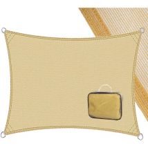 Ldk Garden - LOLAhome Toldo Vela de Sombra 3x4 m Rectangular Arena. Fibras Alta resistencia 200gr/m² hdpe, Protección uv, Transpirable. Para