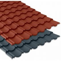 Tôle imitation tuile emboîtable bacacier Tuile r Originale - Coloris Anthracite mat - Dimension 1180 x 934mm - 1.00 m²