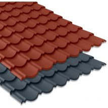 Yousteel - Tôle imitation tuile emboîtable bacacier Tuile r Originale - Coloris Anthracite mat - Dimension 2070 x 934 mm - 1.80 m²