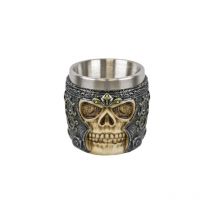 Tole10 Kaiserlicher Dekorationsbecher, Modell Calavera, innen aus Harz und Aluminium, Gesamthöhe 6 cm