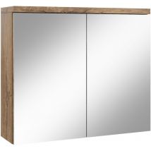 Badplaats - Armoire de toilette Toledo 80 x 60 cm Chene Marron - Miroir armoire