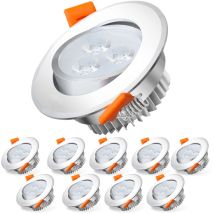 Tolletour - 10X led Spot Spot encastré Set Spot encastré pour plafond IP44 3W a++ 230 v Blanc froid ce&rohs avec transformateur