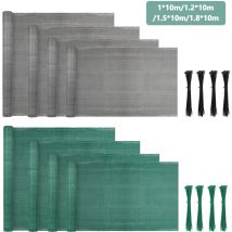 Zaunblende Sichtschutz 150g/m² hdpe Schattiernetz Windschutz Staubschutz Sonnenschutz Gewebe Netz mit Kabelbindern Grau 1.2x20m