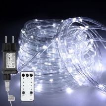 Tolletour - 30M led Lichterschlauch led Lichterkette 8 Modi IP65 Wasserdicht Lichtschlauch Außen Garten Party Weihnachten Deko Kaltweiß