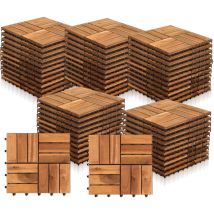 Tolletour 22stk Holzfliese Akazie 30 X 30 Cm Terrassenplatten Klicksystem Außen Klickfliesen Balkon Terrassenfliesen Holz,wetterfest Rutschfest