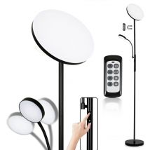 TolleTour 27+7W LED Stehleuchte Dimmbar. Moderne Stehlampe. Deckenfluter mit 2 Lampen. Ecklampe mit Fernbedienung. 175cm