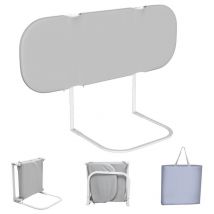 2x Barrière de Lit Bébé Pliable 120 x 45 cm avec Sangles de Sécurité Barrière de Protection Bébé (Gris) - Tolletour