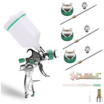 Tolletour - 2x Pistolet à peinture hvlp Alimentation par Gravité hvlp avec godet à liquide 600 ml Alimentation par Gravité hvlp