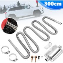 300cm Abgasschlauch Edelstahl Set für Diesel Standheizung mit zwei Edelstahlschellen – Flexibles Auspuffrohr φ25mm - Tolletour