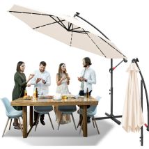 Parasol avec led Parapluie 300cm - Parapluie, protection solaire, parasol de jardin - Beige - Tolletour