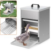 3x Mangeoire poules en acier galvanisé – Distributeur automatique 5KG avec pédale et protection étanche pour poules et autres volailles - Tolletour
