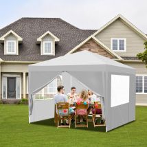 3x3m Tonnelle Tente de jardin pliante, pour camping jardin mariage Protection uv 50+ Blanc Sans Parois - Tolletour