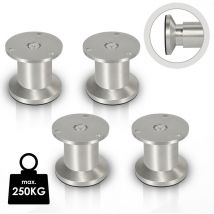 4x Möbelfuß Möbelfüsse Aluminium Fuss Durchmesser 40 mm Höhe 60mm Schwarz Höhenverstellbar - Tolletour