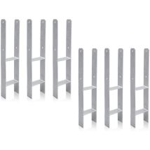 Tolletour - 6x support de poteau d'ancrage en h accessoires d'équipement de jeu de jardin 600MM ancre de poteau galvanisée à chaud galvanisée