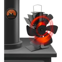 6-Blade Kaminventilator. Stromloser Ventilator für Kamin Holzöfen Öfen. Geräuscharmer Betrieb. Ventilator Ofenventilator Feuerstelle Kaminöfen für