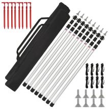 Accessoires pour kiosque, barnum, tonnelle et arch Poteau de tente Poteaux de tente alu, pour la randonnée, 88cm-234cm 8X - Tolletour