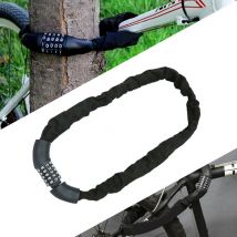 Tolletour - Fahrradschloß 90cm Fahrradschloss Ketten-Schloss Zahlenschloss schwarz