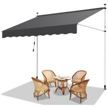 Auvent manuel Auvent rétractable sans perçage 250x120cm Gris - Tolletour