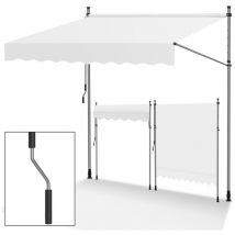 Tolletour - Auvent manuel Auvent rétractable sans perçage 200x120cm Crème