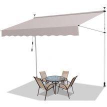 Tolletour - Auvent manuel Auvent rétractable sans perçage 350x120cm Beige