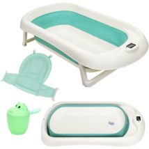 Tolletour - Baignoire bébé pliable avec gobelet à shampoing avec filet de sécurité baignoire bébé