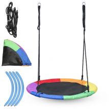 Tolletour - Balançoire nid 100-160cm enfants Balançoire circulaire Balançoire disque Balançoire multi-enfants multicolore enfants/adultes Ø100cm