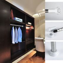 TolleTour Barre à Tension de Douche Barre télescopique en acier inoxydable Barre de serrage Sans percer 140-260cm