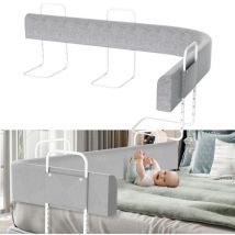 Barrière de lit Réglable en hauteur 200cm Portable Bébé Grand Rails Protection contre les chutes pour lit parental Convient pour matelas - Tolletour