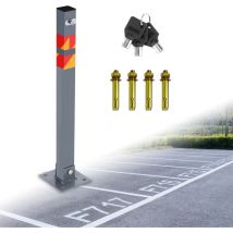 Tolletour - Barrière de parking Poteau de parking 1 Set Barrière de parking Avec 3 Clés Poteau Parking Barrière Verrouillable Rabattable Borne