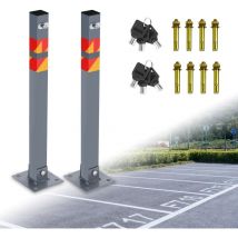 TolleTour Barrière de parking Poteau de parking 2 Set Barrière de parking Avec 6 Clés Poteau Parking Barrière Verrouillable Poteau Parking Barrière