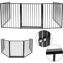 Vingo Barrière de sécurité avec 5 Pans enfant et animaux multi-fonction Grille de Protection métal Grille de protection pliante Barriere de securite