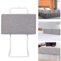 Barriere de Lit Barriere de securite Enfant lit Bebe Soft & Secure Tour de lit Rail de lit Réglable en Hauteur Lavable Gris L:50cm H:28cm - Tolletour