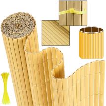 Tolletour - Canisse en pvc Couleur Bambou double face.90% d'occultation.H.80 cm x L.500 cm