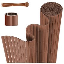 TolleTour Canisse en PVC double face.90% d'occultation.Marron.H.180 cm x L.300 cm