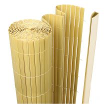 Canisse en pvc pour le jardin, Balcon ou terrasse Double face, Balcon clôture brise-vent, Occultant Cloture, Bambou 100 x 400cm - Tolletour