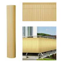 Canisse en pvc pour le jardin, Balcon ou terrasse Double face, Balcon clôture brise-vent, Occultant Cloture, Bambou 90 x 500cm - Tolletour