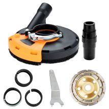 Tolletour - Capot d'aspiration pour meuleuse d'angle 125 mm + meule diamantée 125 mm pour béton