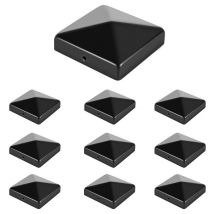 Tolletour - Capuchon de poteau Chapeau Pyramide Chapeau pour poteau carré 91x91mm Noir